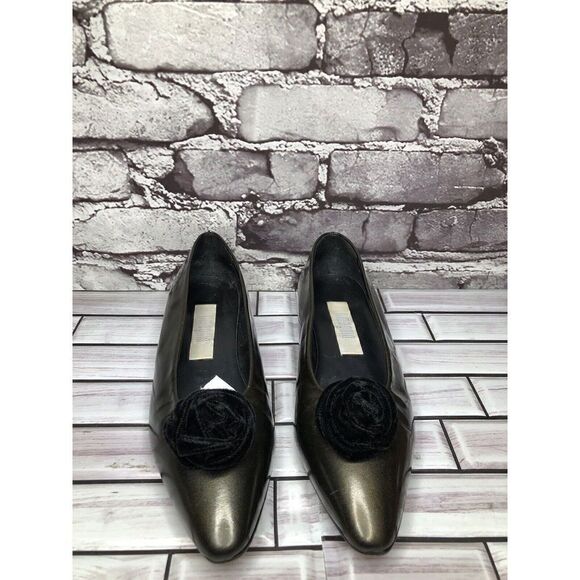 I. Magnin Green Metallic Patent leather Slip On Heeled Shoes Women Sz 6M US/36EU - Picture 5 of 16